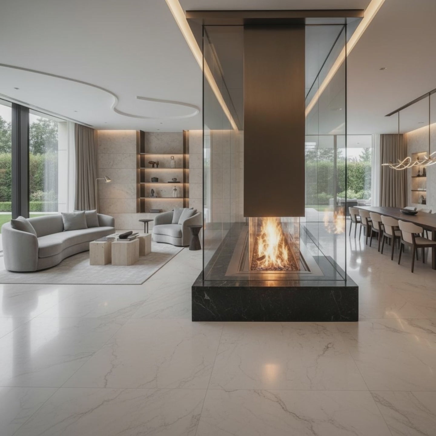 Luxury See-Through Gas Fireplace – The Ultimate Statement of Light
